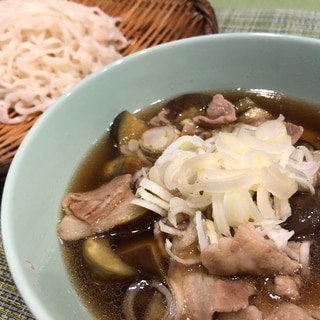 在宅ランチ♫ お肉となすの温つけうどん